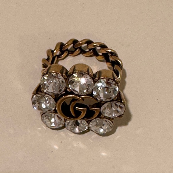 Gucci Marmont Gold Ring with Clear Crystals - Picture 10 of 11